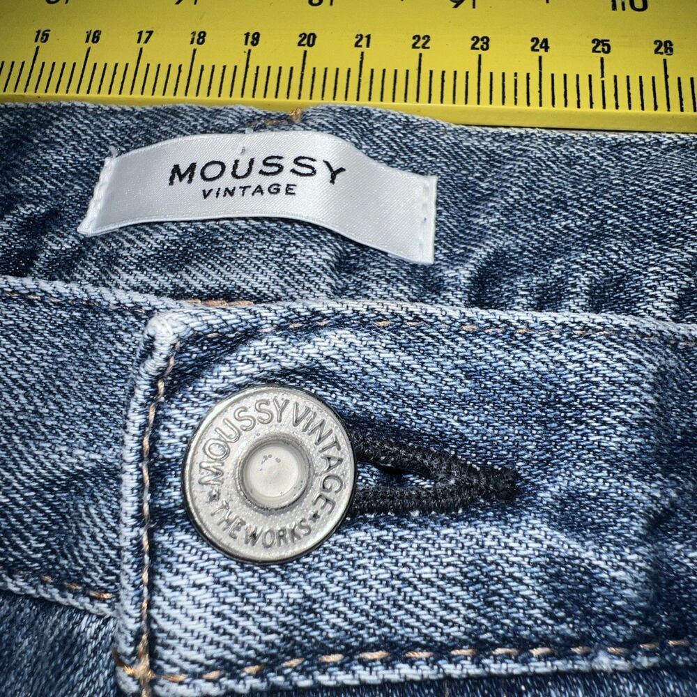 Moussy Rhett Vintage Skinny Jeans Japan Saab High Rise Denim Blue Size 28 x 30 - Picture 5 of 15